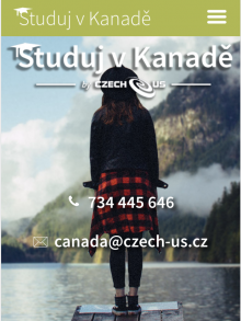 Homepage webu Studuj v Kanadě